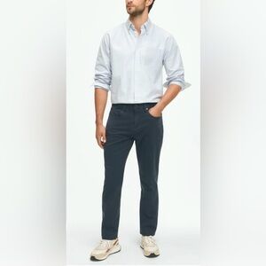 NWT Brooks Brothers Five Pocket Slim Fit Stretch Garment Dyed Navy Pants 40X32